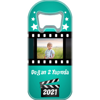 Film Karesi Koyu Yeşil Fon Temalı Uzun Magnet Açacak