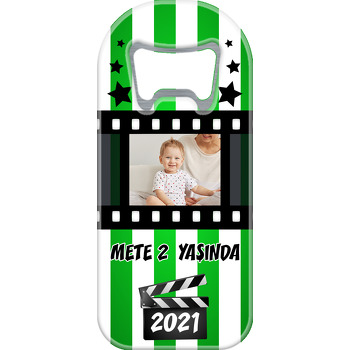 Film Karesi Yeşil Çizgili Fon Temalı Uzun Magnet Açacak