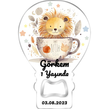 Fincanda Soft Aslan Temalı Balon Ahşap Magnet 