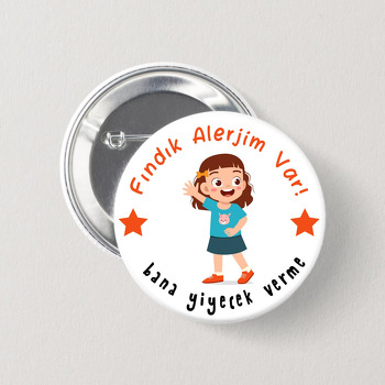 Fındık Alerjisi Temalı İğneli Buton Rozet