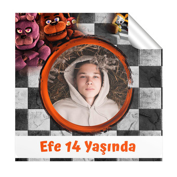 Five Nights At Freddys Temalı Doğum Günü Kare Etiket