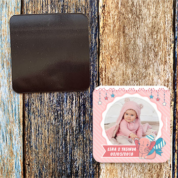 Fiyonklu Fil Temalı Doğum Günü Magnet