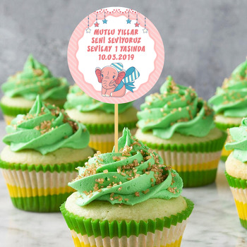 Fiyonklu Pembe Fil Temalı Kürdan Süs