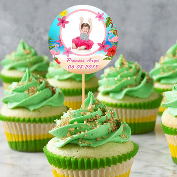 Flamingo Pembe Çiçekli Temalı Resimli Kürdan Süs