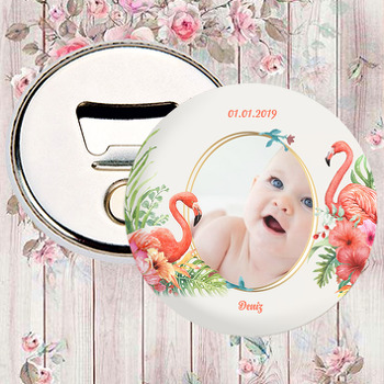 Flamingo Temalı Fotoğraflı Magnet Açacak