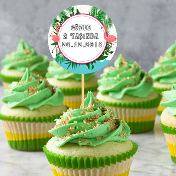 Flamingo Yeşil Temalı Kürdan Süs