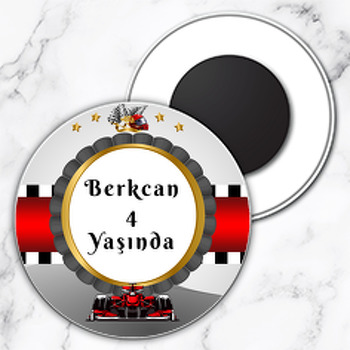 Formula 1 Temalı Daire Plastik Magnet