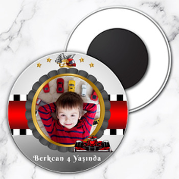 Formula 1 Temalı Resimli Daire Plastik Magnet
