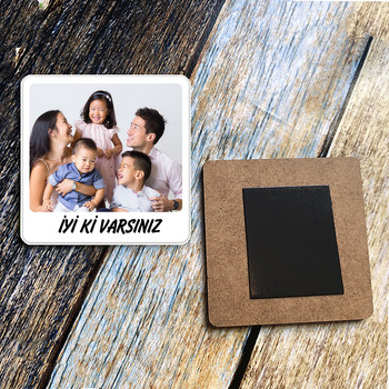 Fotoğrafınızdan Baskılı Polaroid Temalı Ahşap Magnet