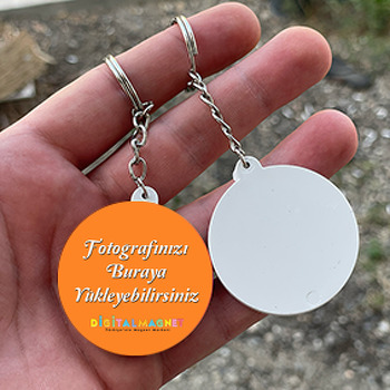 Fotoğrafınızdan Daire Plastik Anahtarlık