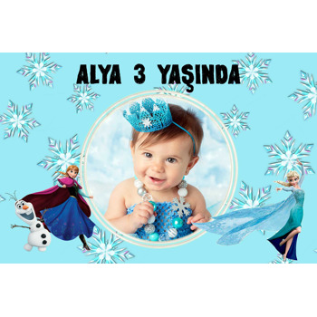 Frozen Karlar Ülkesi Temalı Doğum Günü Magnet