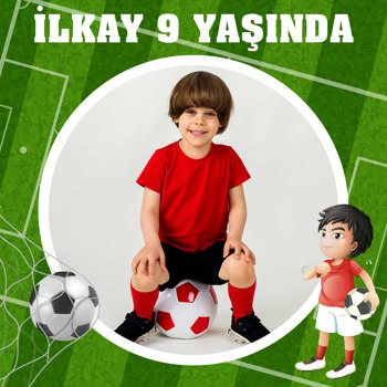 Futbol Sahası Temalı Kare Parti Afiş