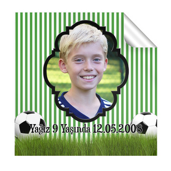 Futbol Temalı Doğum Günü  Kare Etiket