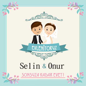 Gelin Damat Evleniyoruz Temalı    Kare Parti Afiş
