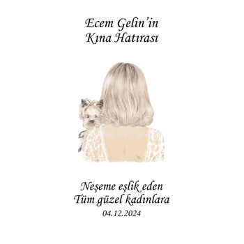 Gelin ile Köpekçik Temalı Hediyelik Kart