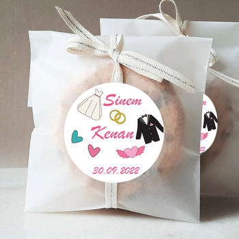 Gelinlik ile Damatlık Temalı Sticker