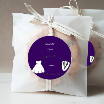 Gelinlik ve Damatlık Temalı Söz Nişan Nikah Sticker