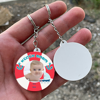 Gemili Daire Plastik Anahtarlık