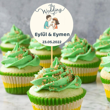 Genç Aşıklar ile Bahar Çiçeği Temalı Parti Kürdan Süs