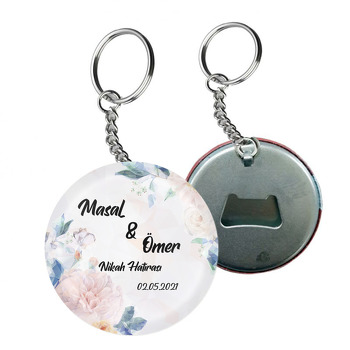 Geometrik Soft Güller Temalı Arkası Açacak Anahtarlık