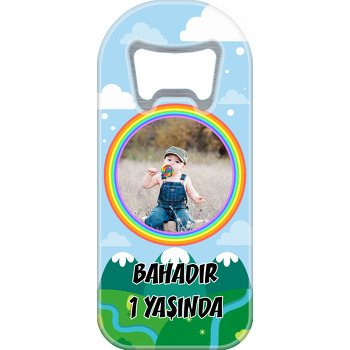 Gökkuşağı Çerçeveli Doğa Temalı Uzun Magnet Açacak