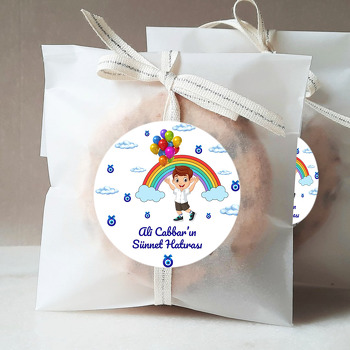 Gökkuşağı ile Balonlu Sünnet Çocuğu Temalı Sticker