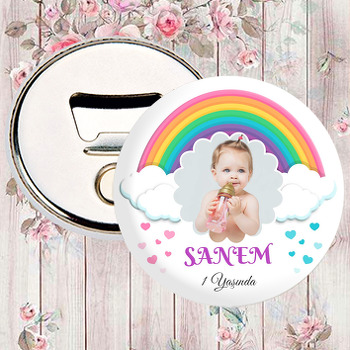 Gökkuşağı ile Kalp Yağmuru Temalı Magnet Açacak