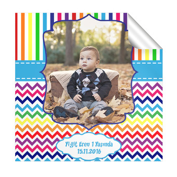 Gökkuşağı Temalı Kare Etiket