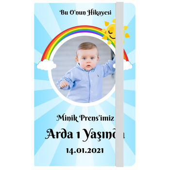 Gökkuşağı ve Güneş Temalı Doğum Günü Anı Defteri