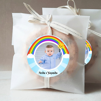 Gökkuşağı ve Güneş Temalı Resimli Sticker
