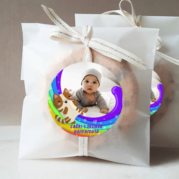 Gökkuşağı Ve Kedi Temalı Resimli Sticker