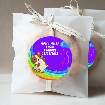 Gökkuşağı Ve Kedi Temalı Sticker