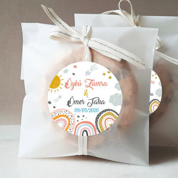 Gökkuşakları ile Güneş ve Yıldızlar Temalı Sticker