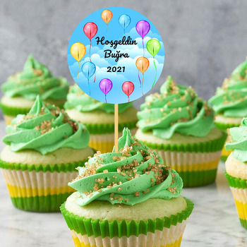 Gökyüzünde Renkli Balonlar Temalı Parti Kürdan Süs