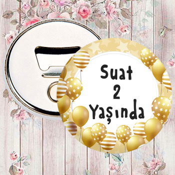 Gold Balonlar ile Yıldızlı Fon Temalı Magnet Açacak