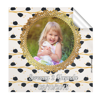 Gold Black Temalı Kare Etiket