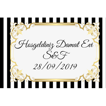 Gold Çerçeve Temalı Söz Nişan Nikah Afiş 