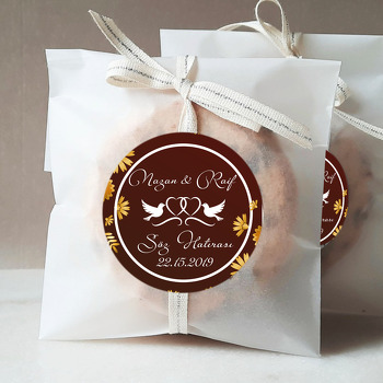 Gold Çiçek Temalı Söz Nişan Nikah Sticker