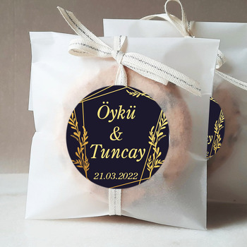 Gold Defne Yaprakları Temalı Sticker