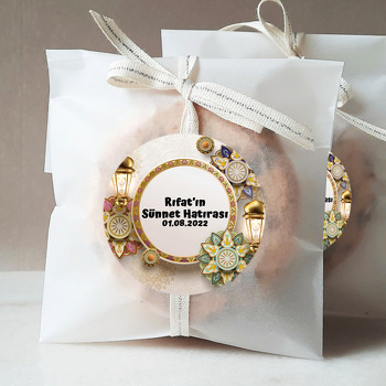 Gold Desenli Çiçekler ile Sünnet Temalı Sticker