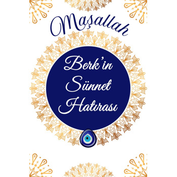 Gold Mandala Desen ile Maşallah Temalı Sünnet Hatırası Magnet