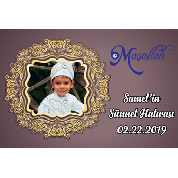 Gold Motif Çerçeveli 2 Sünnet Temalı Magnet