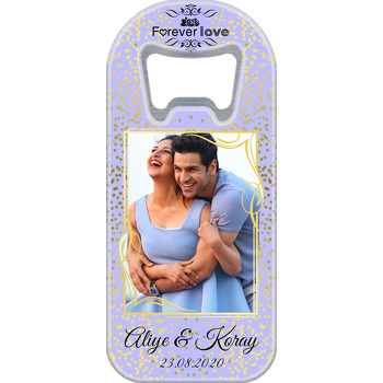 Gold Puantiyeli Forever Love Temalı Mor Uzun Açacak