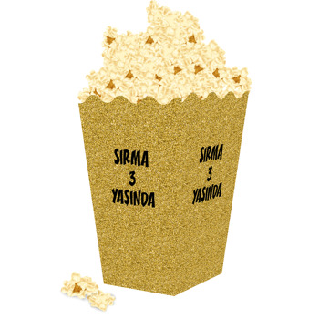 Gold Sim Renk Temalı Popcorn Kutusu