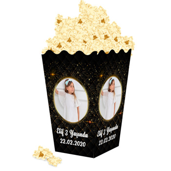 Gold Siyah Temalı Popcorn Kutusu