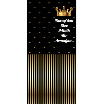 Gold Taç Siyah Fon Temalı Hediyelik Kart