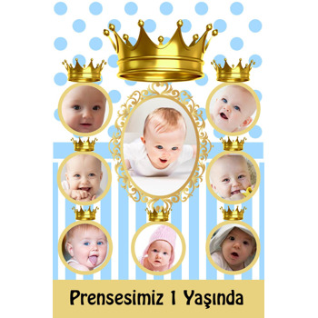 Gold Taç Temalı 8 Fotoğraflı Magnet