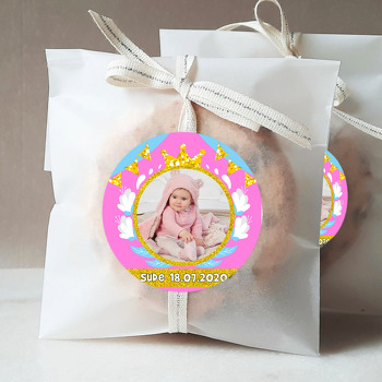 Gold Taç Ve Çiçekler Temalı Resimli Sticker