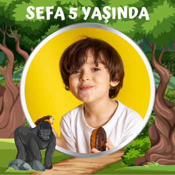 Goril Ormanda Temalı Resim Kare Afiş