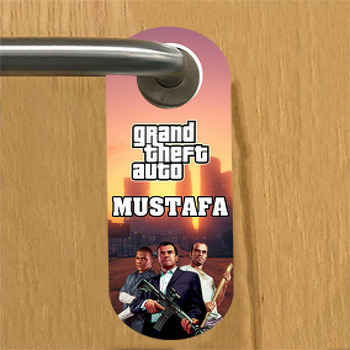 Grand Theft Auto Üçlü Ekip Temalı Çocuk Odası Kapı Askısı